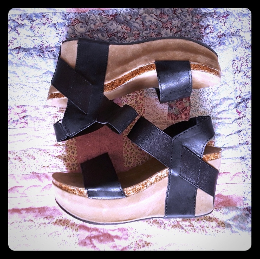 Platform sandals.